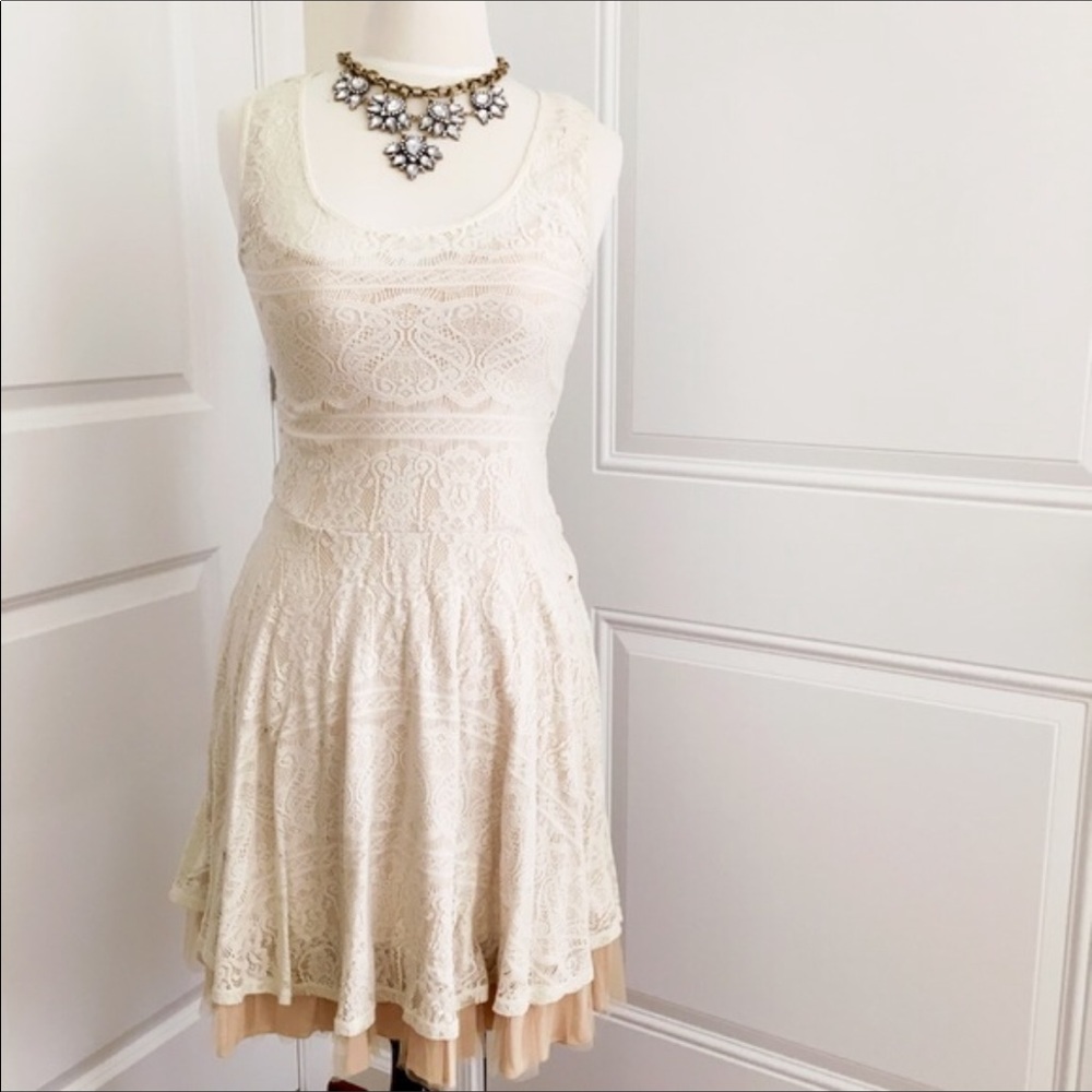 Free People Lace Overlay Dress